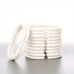 10pcs C-Shaped Shower Curtain Hooks Plastic Rings Bathroom Rod Hooks