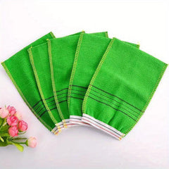5pcs Striped Bath Exfoliating Glove Skin Care Shower Scrubber