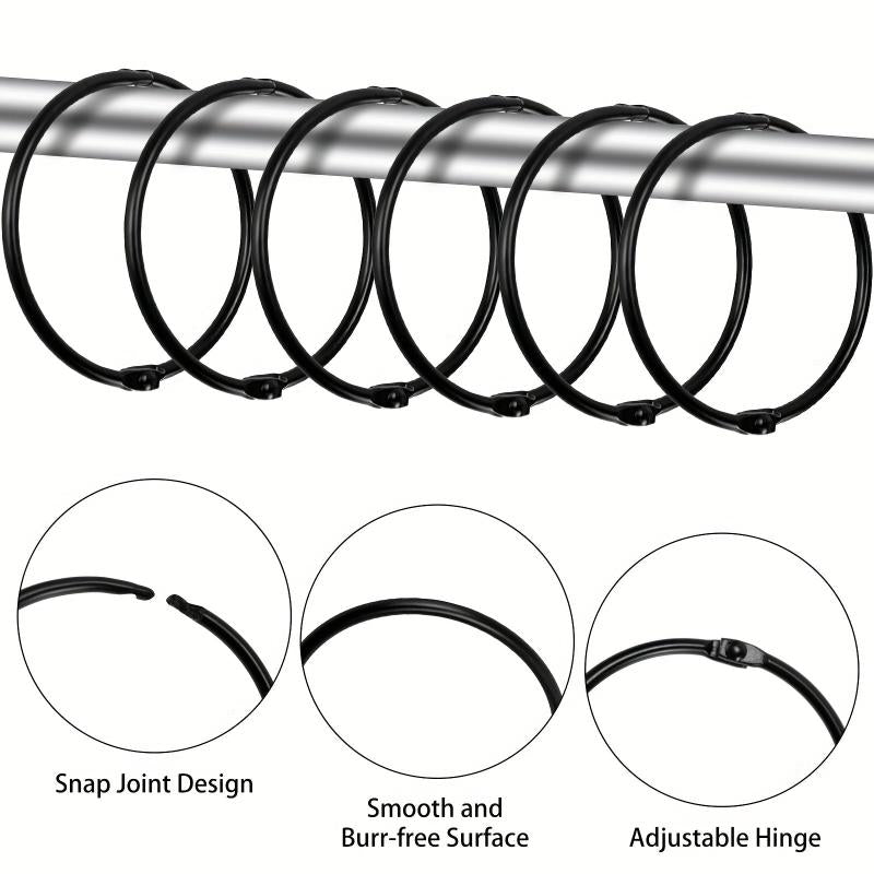 12pcs Curtain Rings 50mm Round Rings Curtain Clips Metal Clips for Curtains