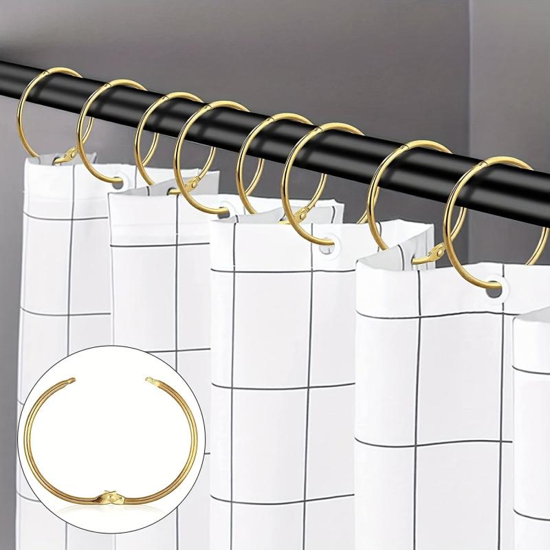 12pcs Curtain Rings 50mm Round Rings Curtain Clips Metal Clips for Curtains