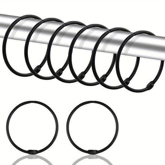 12pcs Curtain Rings 50mm Round Rings Curtain Clips Metal Clips for Curtains