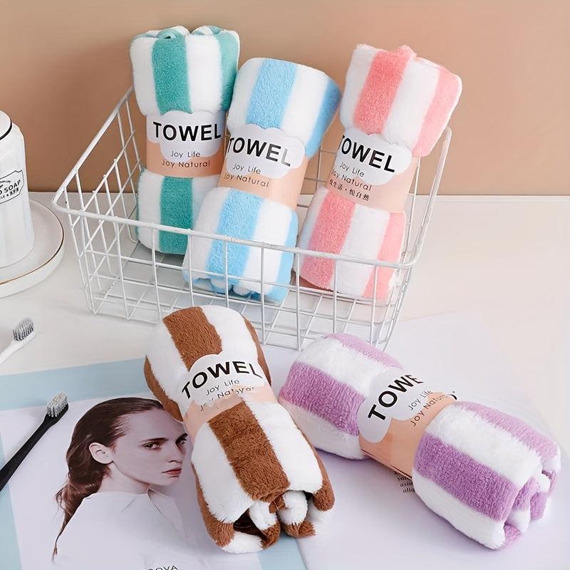 5pcs Coral Fleece Hand Towel Soft Absorbent Towel for Bathroom