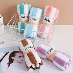 5pcs Coral Fleece Hand Towel Soft Absorbent Towel for Bathroom