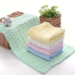 2pcs Plain Cotton Washcloth Lightweight Household Handkerchiefs