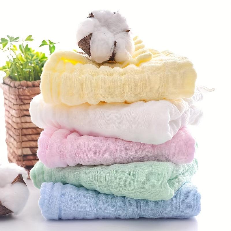 2pcs Plain Cotton Washcloth Lightweight Household Handkerchiefs