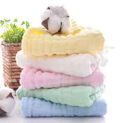 2pcs Plain Cotton Washcloth Lightweight Household Handkerchiefs