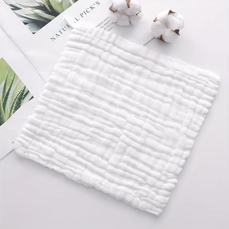 2pcs Plain Cotton Washcloth Lightweight Household Handkerchiefs