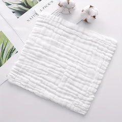 2pcs Plain Cotton Washcloth Lightweight Household Handkerchiefs