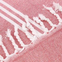 Striped Cotton Bath Sheet Towel Tassels Lightweight Absorbent
