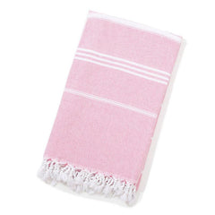 Striped Cotton Bath Sheet Towel Tassels Lightweight Absorbent