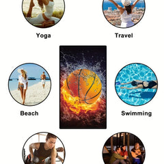 Basketball Pattern Beach Towel - Quick Dry and Soft
