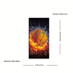 Basketball Pattern Beach Towel - Quick Dry and Soft
