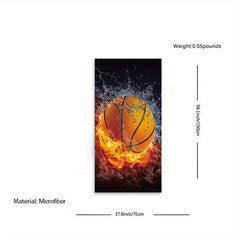 Basketball Pattern Beach Towel - Quick Dry and Soft