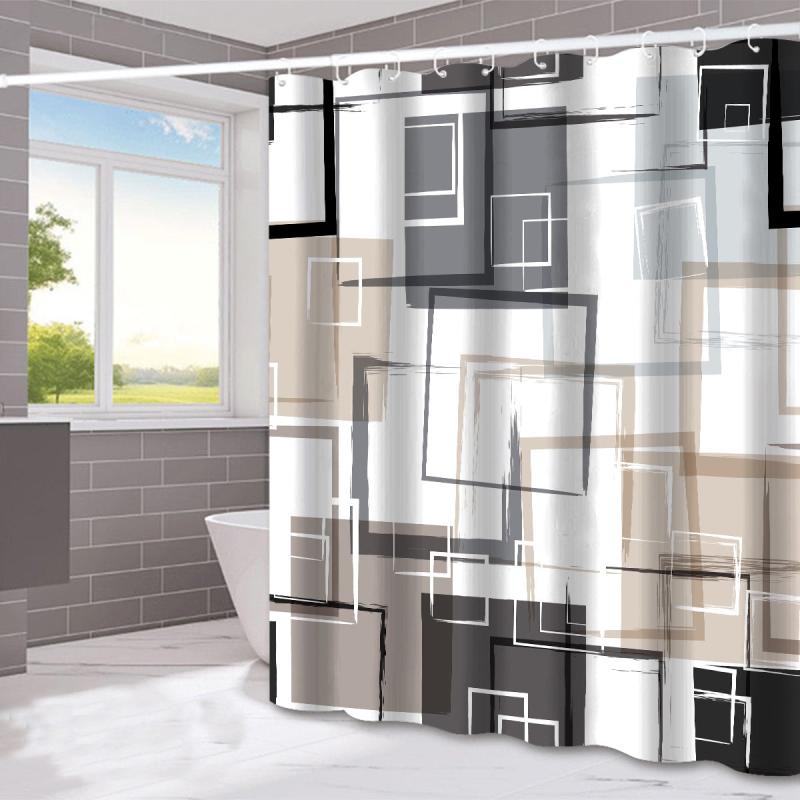Geometric Lattice Printed Shower Curtain