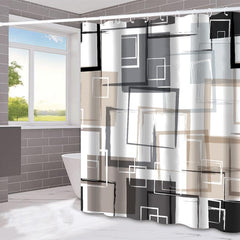 Geometric Lattice Printed Shower Curtain