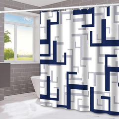 Geometric Lattice Printed Shower Curtain