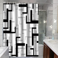 Geometric Lattice Printed Shower Curtain