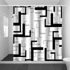 Geometric Lattice Printed Shower Curtain