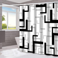 Geometric Lattice Printed Shower Curtain