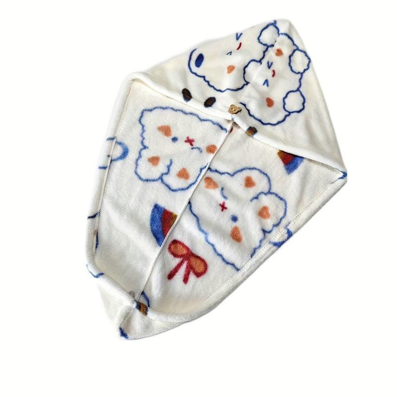 Microfiber Hair Towel with Button for Quick Drying Hair