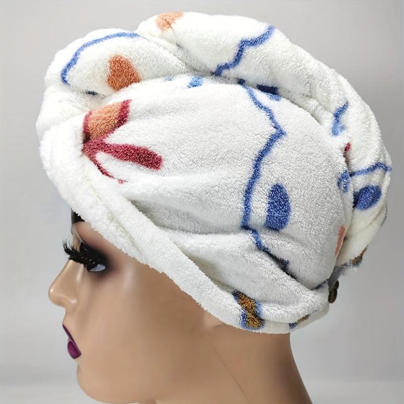Microfiber Hair Towel with Button for Quick Drying Hair