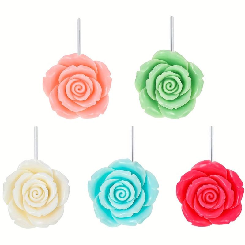 Decorative Stainless Steel Shower Curtain Hook Set