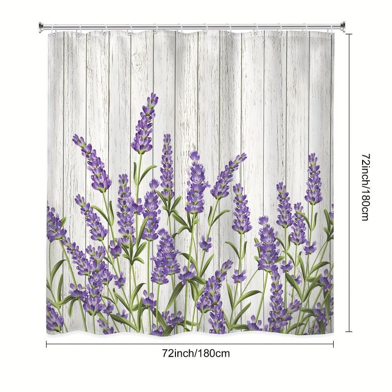 Waterproof Purple Lavender Flower Shower Curtain