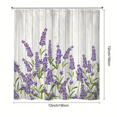 Waterproof Purple Lavender Flower Shower Curtain
