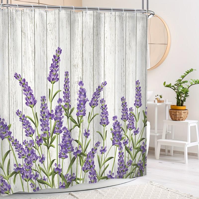 Waterproof Purple Lavender Flower Shower Curtain