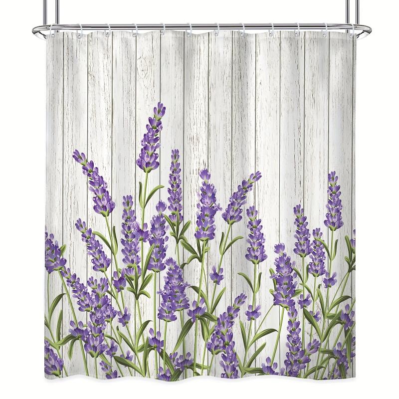Waterproof Purple Lavender Flower Shower Curtain