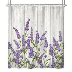 Waterproof Purple Lavender Flower Shower Curtain