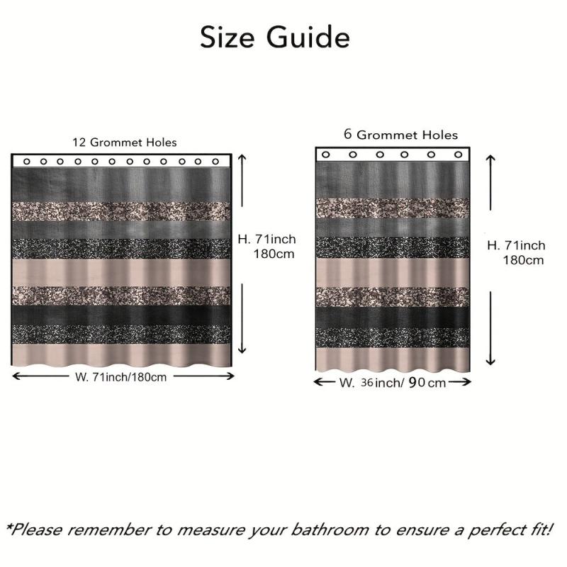 Gray Pink Stripe Shower Curtain with Plastic Hooks