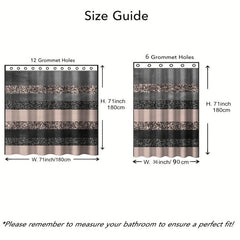 Gray Pink Stripe Shower Curtain with Plastic Hooks