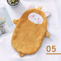 Creative Cartoon Hand Towel Thick Coral Fleece Absorbent Towel For Bathroom