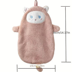 Creative Cartoon Hand Towel Thick Coral Fleece Absorbent Towel For Bathroom