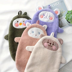 Creative Cartoon Hand Towel Thick Coral Fleece Absorbent Towel For Bathroom