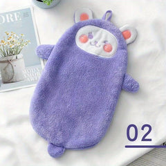 Creative Cartoon Hand Towel Thick Coral Fleece Absorbent Towel For Bathroom