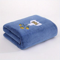 Soft Flower Pattern Bath Towel - Quick Dry & Absorbent - 55x12