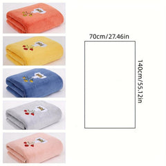 Soft Flower Pattern Bath Towel - Quick Dry & Absorbent - 55x12