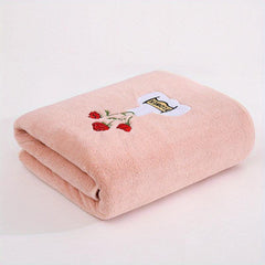 Soft Flower Pattern Bath Towel - Quick Dry & Absorbent - 55x12