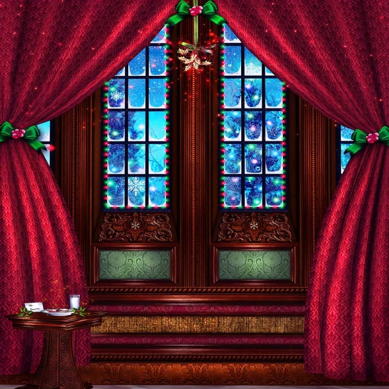 Christmas Waterproof Shower Curtain Set for Bathroom Decor