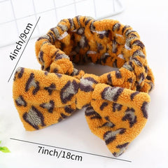 Leopard Printed Hair Towel Cap Set for Women - Quick Drying Shower Cap