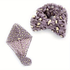 Leopard Printed Hair Towel Cap Set for Women - Quick Drying Shower Cap