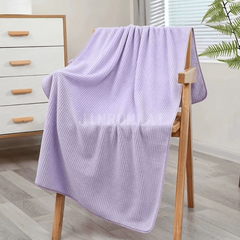 Soft Striped Bath Towel Absorbent Coral Fleece Adult Beach Towel 55x27 inches
