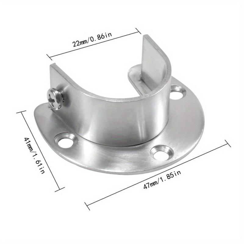 2pcs Closet Rod End Support Stainless Steel U Shaped Closet Pole Sockets