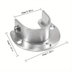 2pcs Closet Rod End Support Stainless Steel U Shaped Closet Pole Sockets