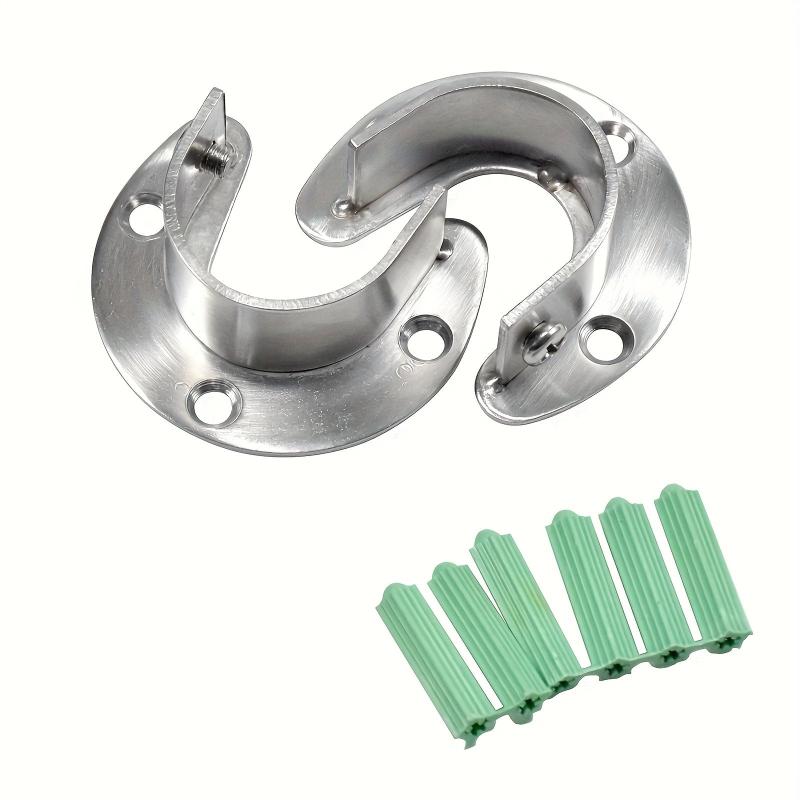 2pcs Closet Rod End Support Stainless Steel U Shaped Closet Pole Sockets