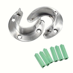 2pcs Closet Rod End Support Stainless Steel U Shaped Closet Pole Sockets