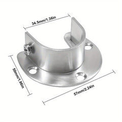 2pcs Closet Rod End Support Stainless Steel U Shaped Closet Pole Sockets