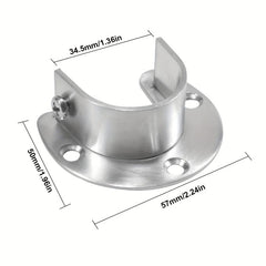 2pcs Closet Rod End Support Stainless Steel U Shaped Closet Pole Sockets